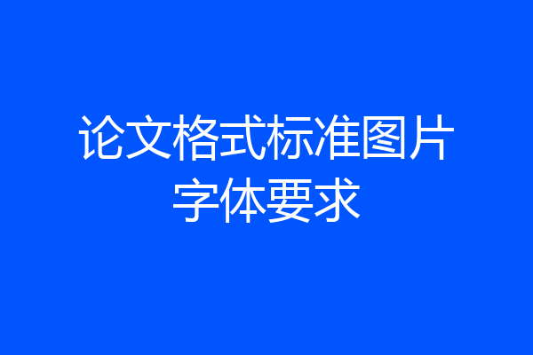 论文格式标准图片字体要求