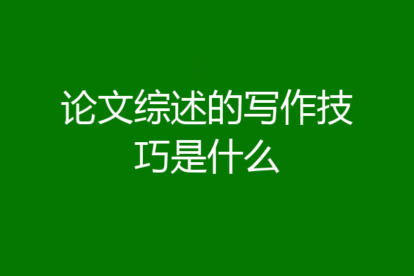 论文综述的写作技巧是什么