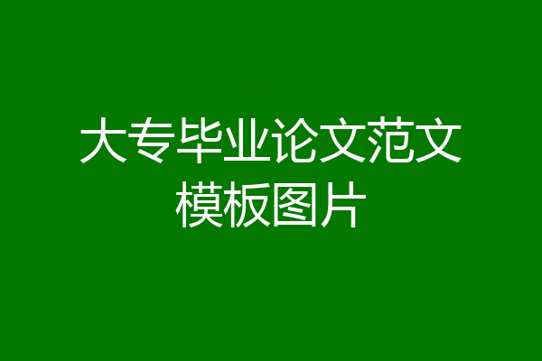 大专毕业论文范文模板图片