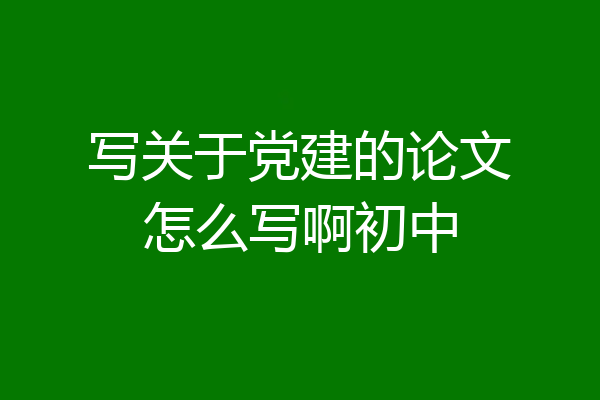 写关于党建的论文怎么写啊初中