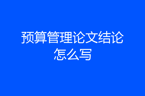 预算管理论文结论怎么写