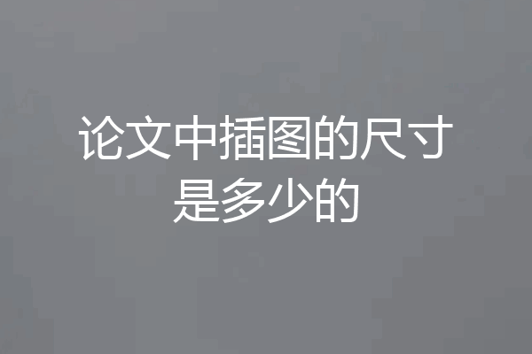 论文中插图的尺寸是多少的