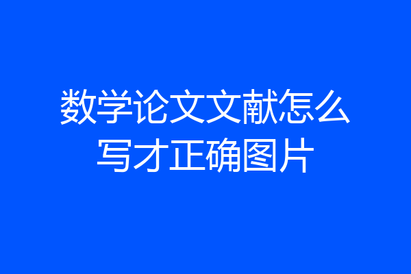 数学论文文献怎么写才正确图片