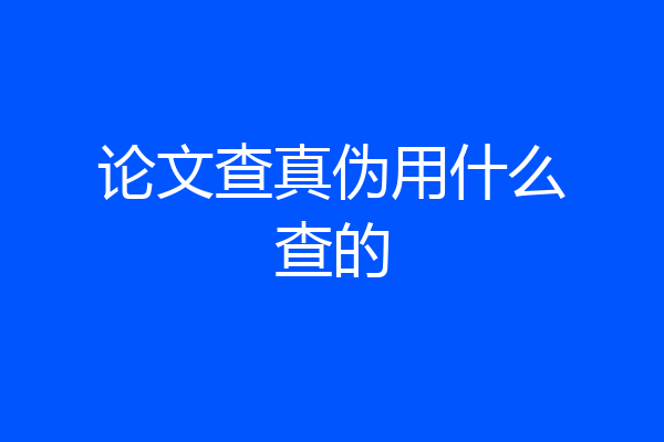 论文查真伪用什么查的