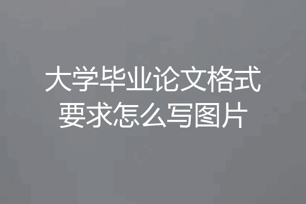 大学毕业论文格式要求怎么写图片