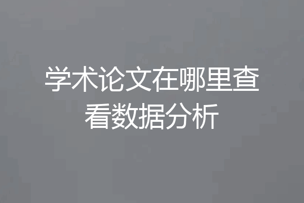 学术论文在哪里查看数据分析