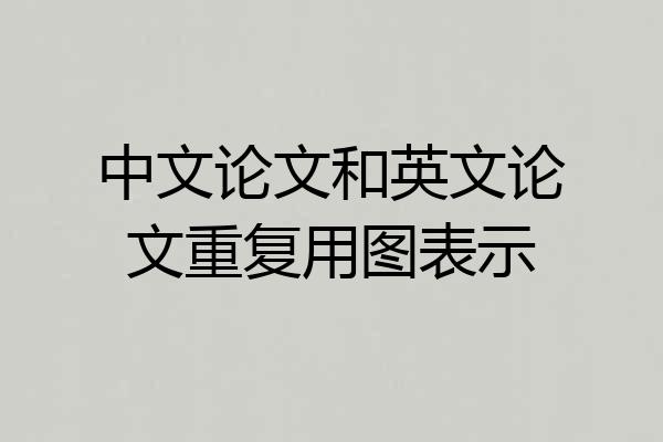 中文论文和英文论文重复用图表示