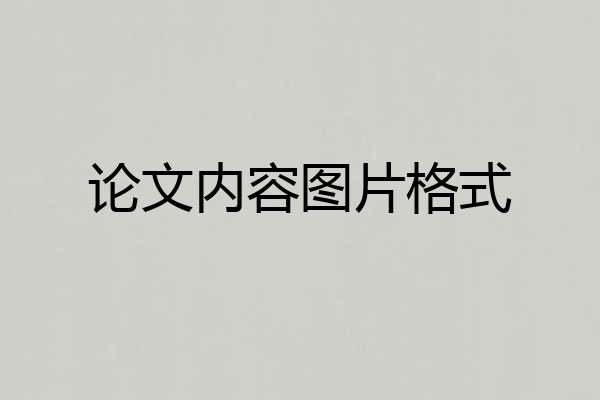 论文内容图片格式