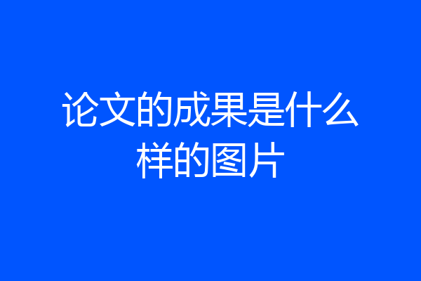 论文的成果是什么样的图片