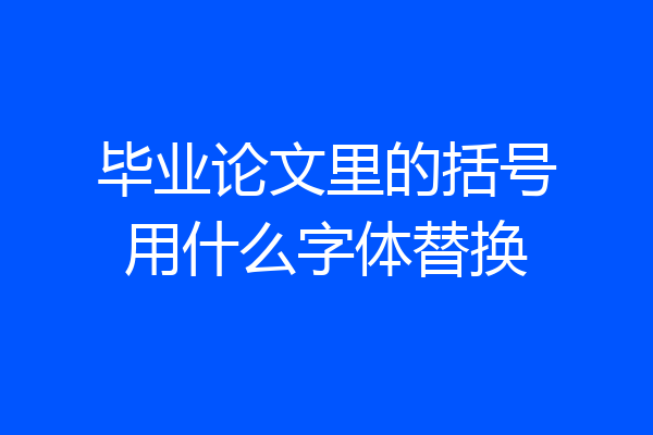 毕业论文里的括号用什么字体替换