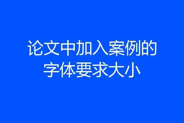 论文中加入案例的字体要求大小