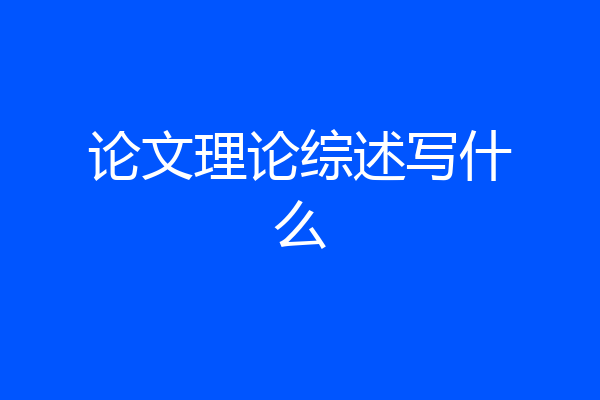 论文理论综述写什么