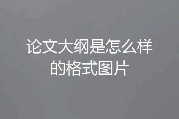 论文大纲是怎么样的格式图片