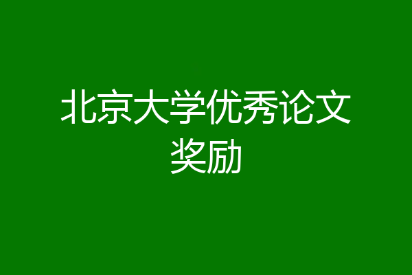 北京大学优秀论文奖励