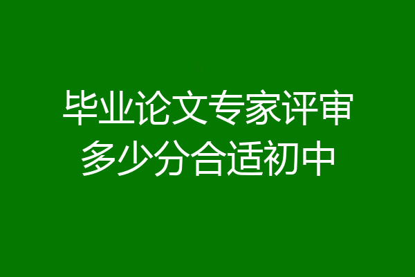 毕业论文专家评审多少分合适初中