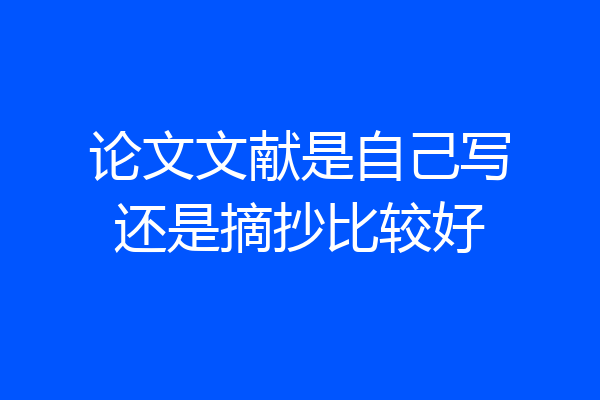 论文文献是自己写还是摘抄比较好