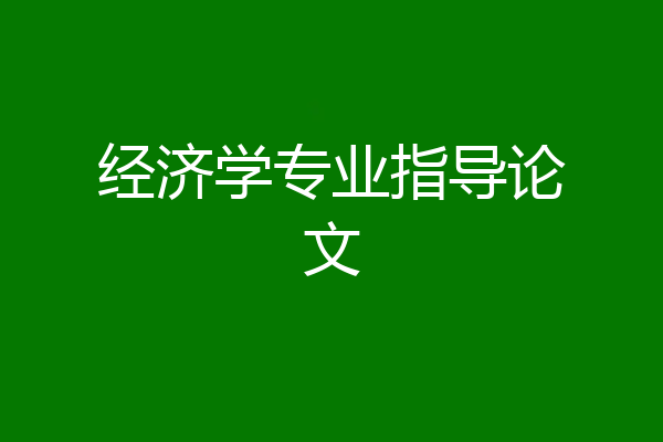 经济学专业指导论文