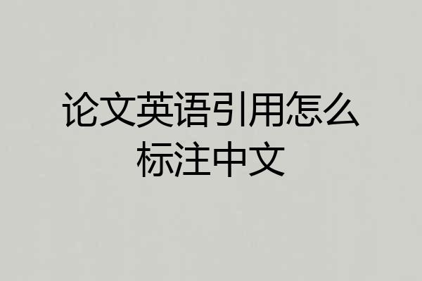 论文英语引用怎么标注中文