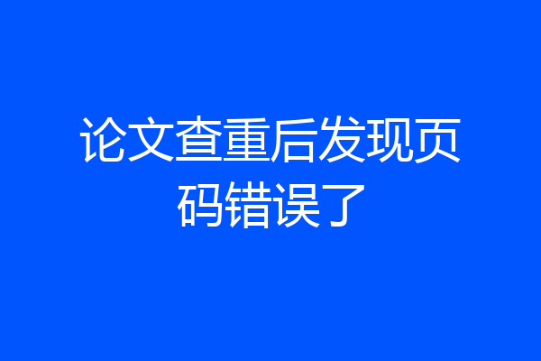 论文查重后发现页码错误了