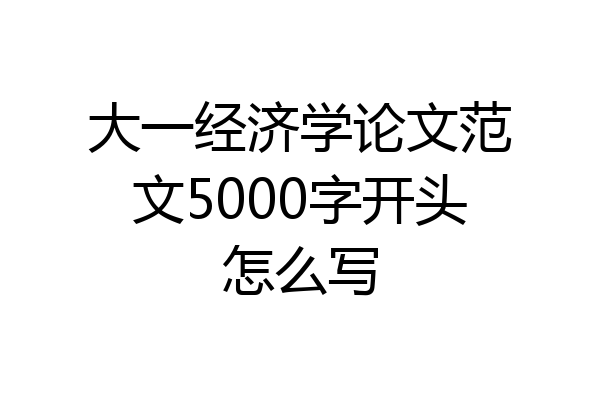 大一经济学论文范文5000字开头怎么写