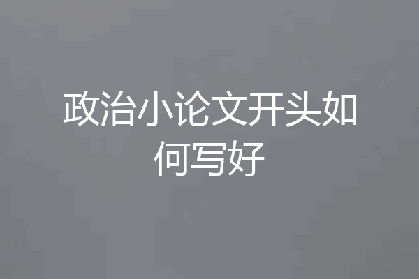 政治小论文开头如何写好