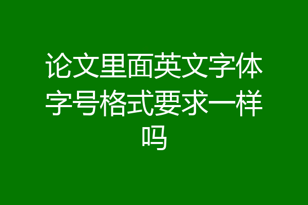 论文里面英文字体字号格式要求一样吗
