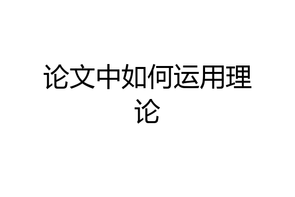 论文中如何运用理论