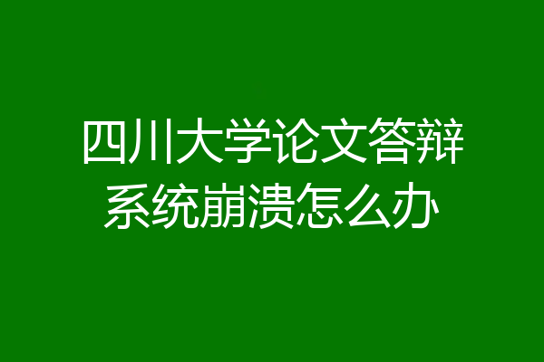 四川大学论文答辩系统崩溃怎么办
