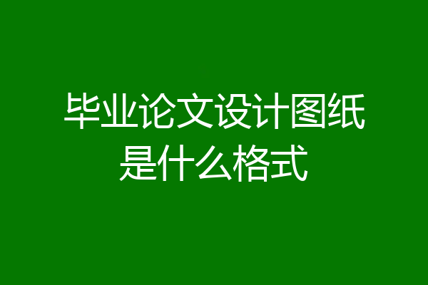 毕业论文设计图纸是什么格式