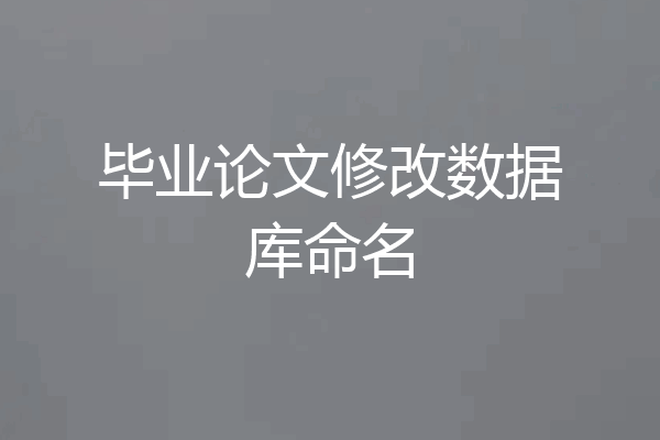 毕业论文修改数据库命名