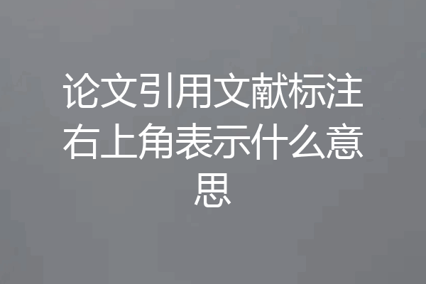 论文引用文献标注右上角表示什么意思