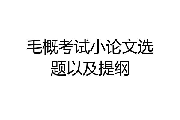 毛概考试小论文选题以及提纲