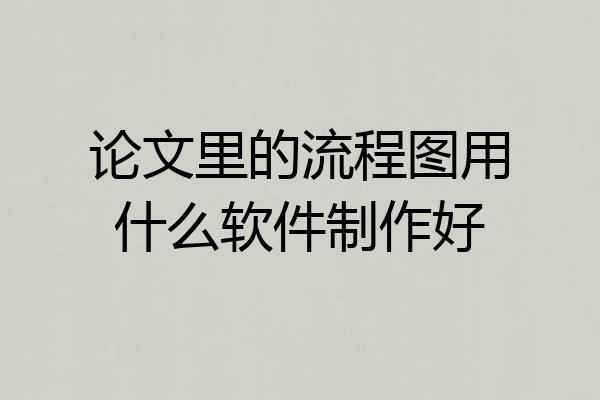 论文里的流程图用什么软件制作好
