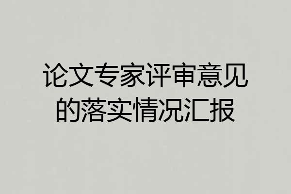论文专家评审意见的落实情况汇报