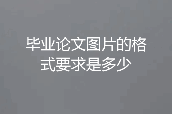 毕业论文图片的格式要求是多少