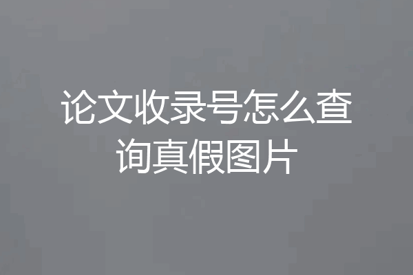 论文收录号怎么查询真假图片