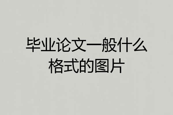 毕业论文一般什么格式的图片