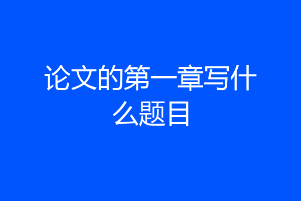 论文的第一章写什么题目