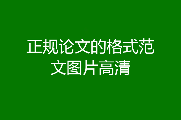 正规论文的格式范文图片高清