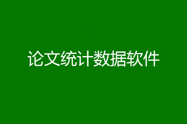 论文统计数据软件