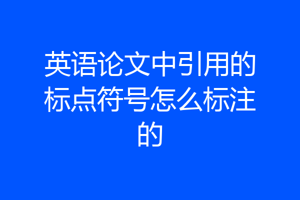英语论文中引用的标点符号怎么标注的