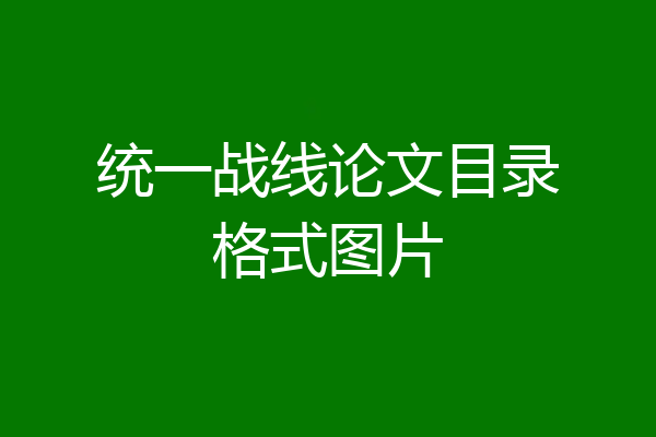 统一战线论文目录格式图片