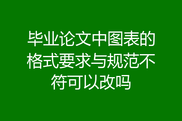 毕业论文中图表的格式要求与规范不符可以改吗