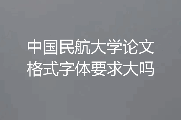 中国民航大学论文格式字体要求大吗