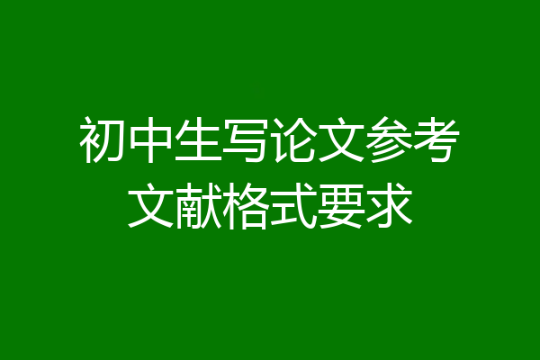 初中生写论文参考文献格式要求