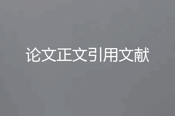 论文正文引用文献