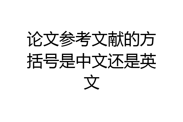 论文参考文献的方括号是中文还是英文