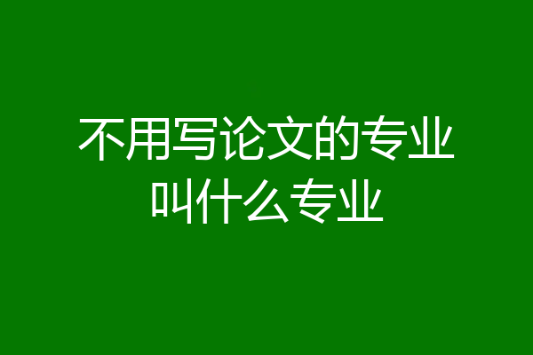 不用写论文的专业叫什么专业