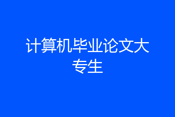 计算机毕业论文大专生