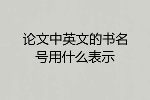 论文中英文的书名号用什么表示